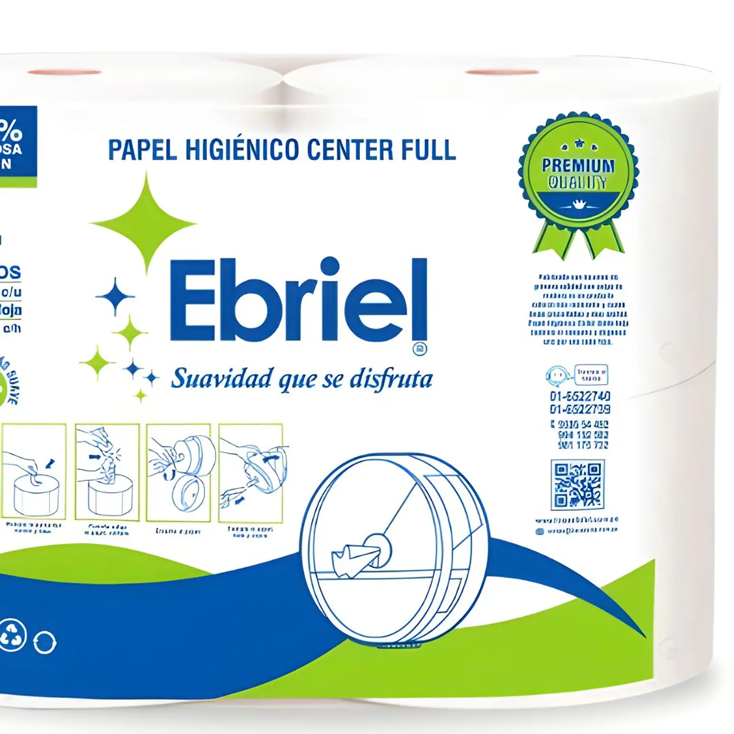 Papel Higiénico Center Pull Ebriel 250 m x 4 Rollos Doble Hoja 3