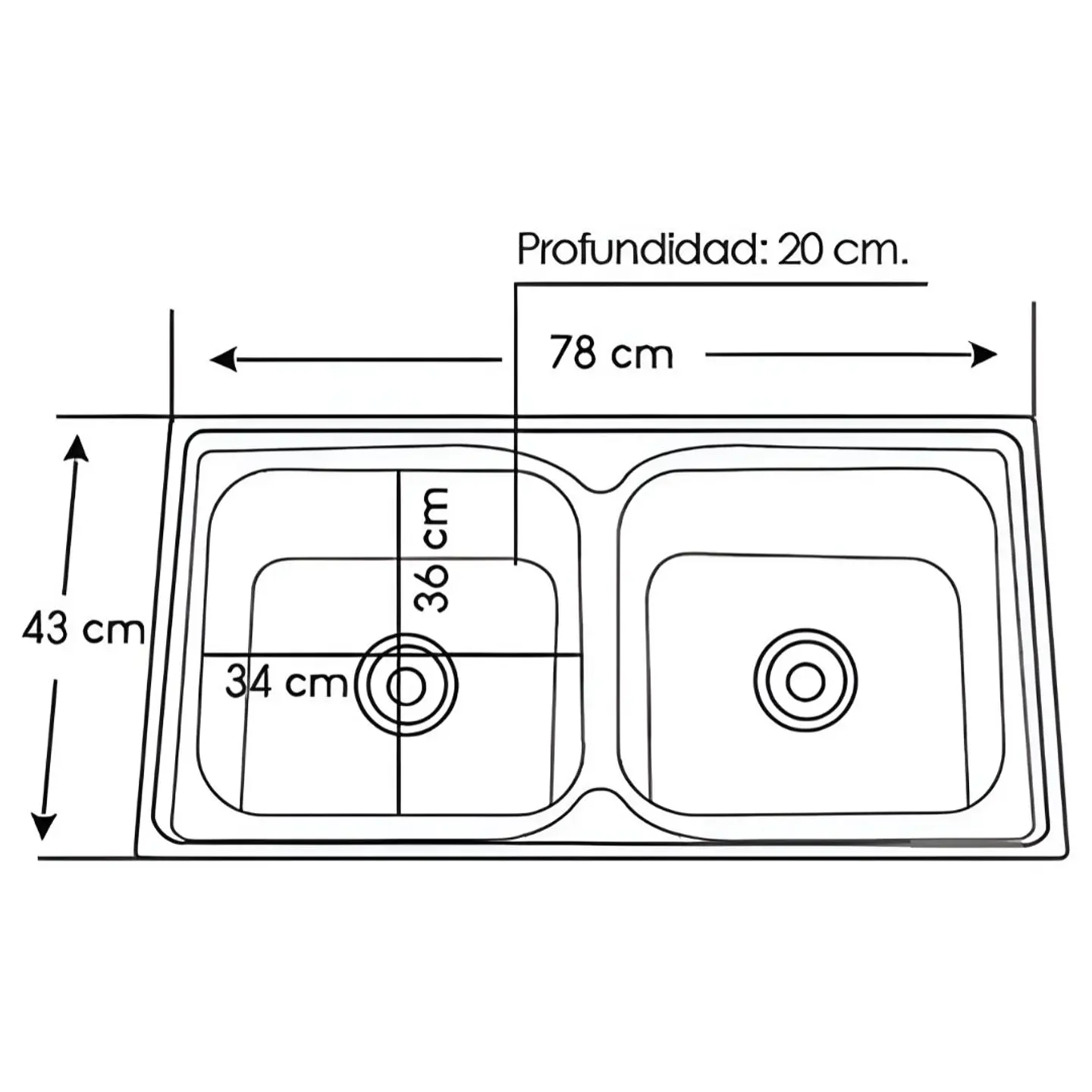 Lavadero 2 Pozas Acero Inoxidabe  3