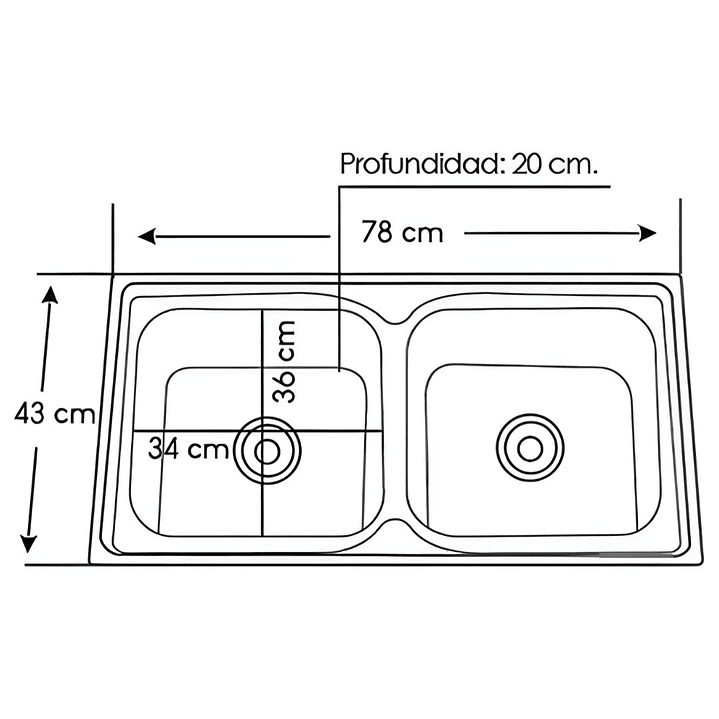 Lavadero 2 Pozas Acero Inoxidabe  3