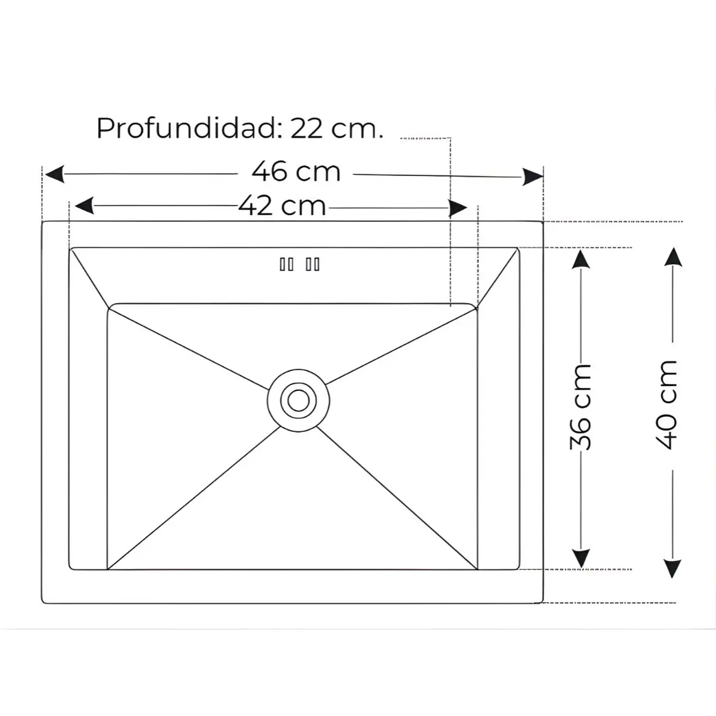Lavadero 1 Poza Acero Inoxidable US-4640 3