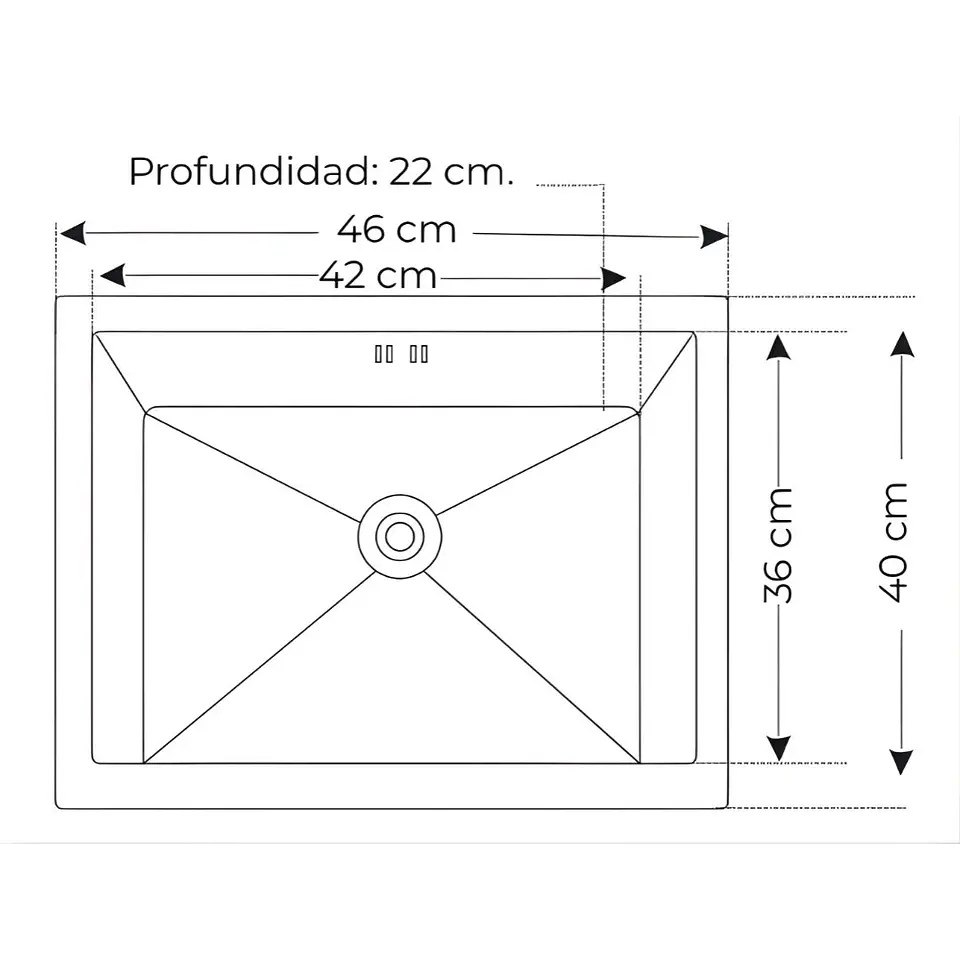 Lavadero 1 Poza Acero Inoxidable US-4640 3