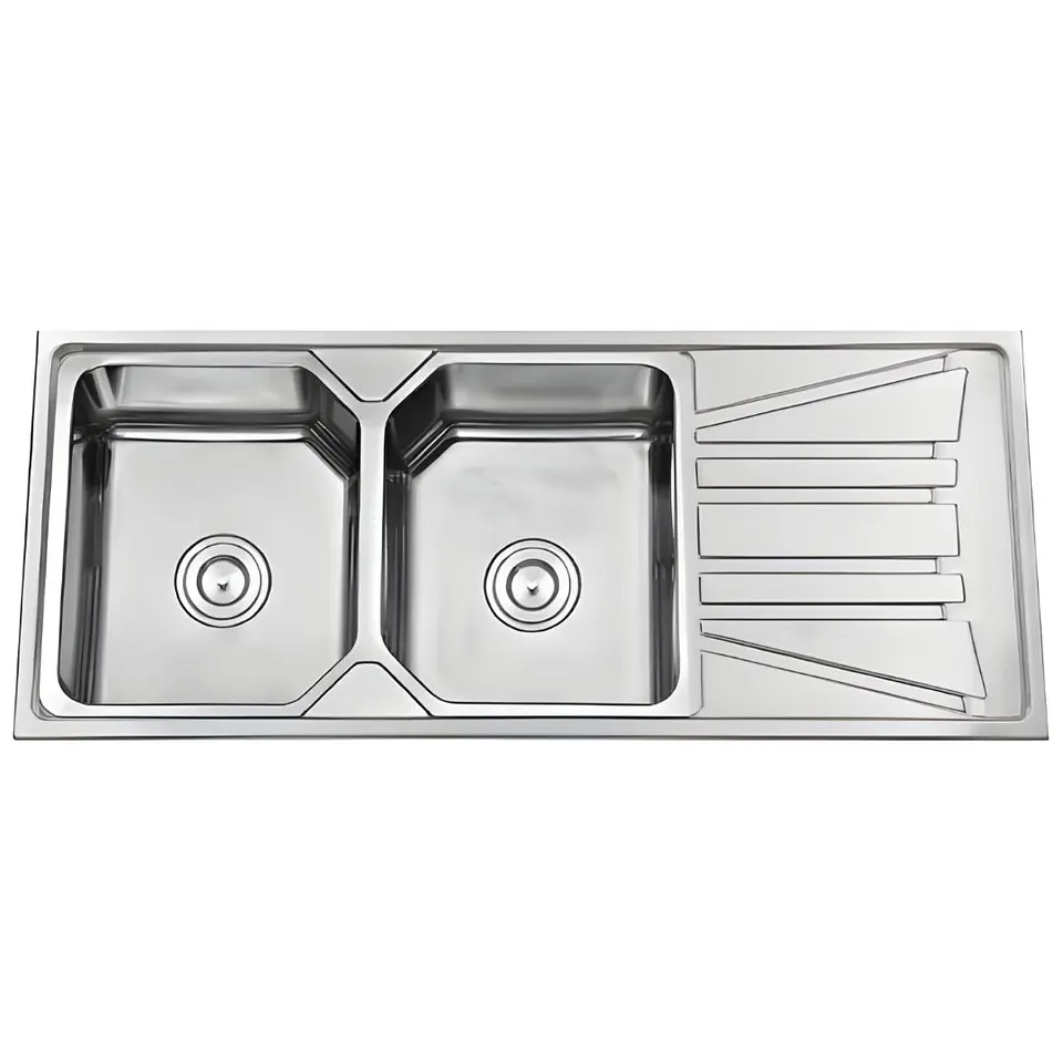 Lavadero 2 Pozas con Escurridor Acero Inoxidable WDA12050J 1