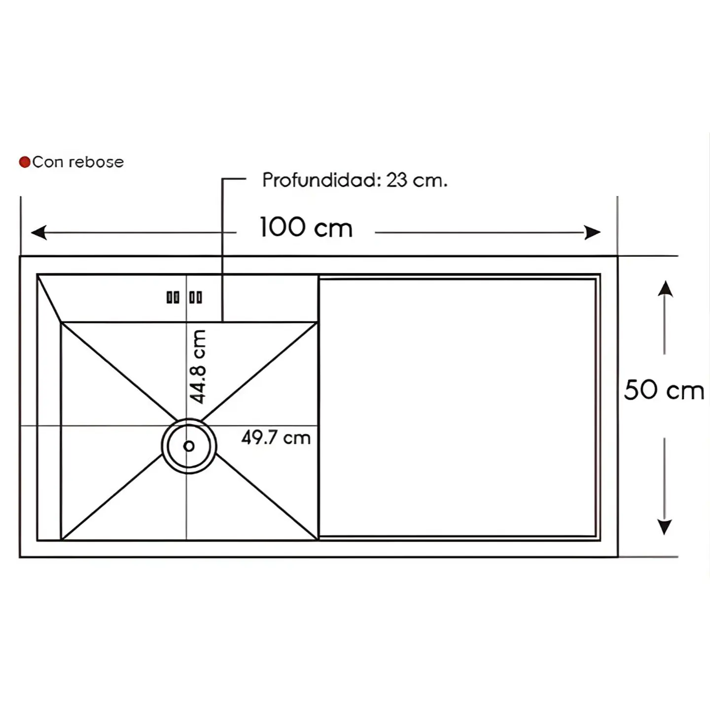 Lavadero con Escurridor Acero Inoxidable Dorado 3