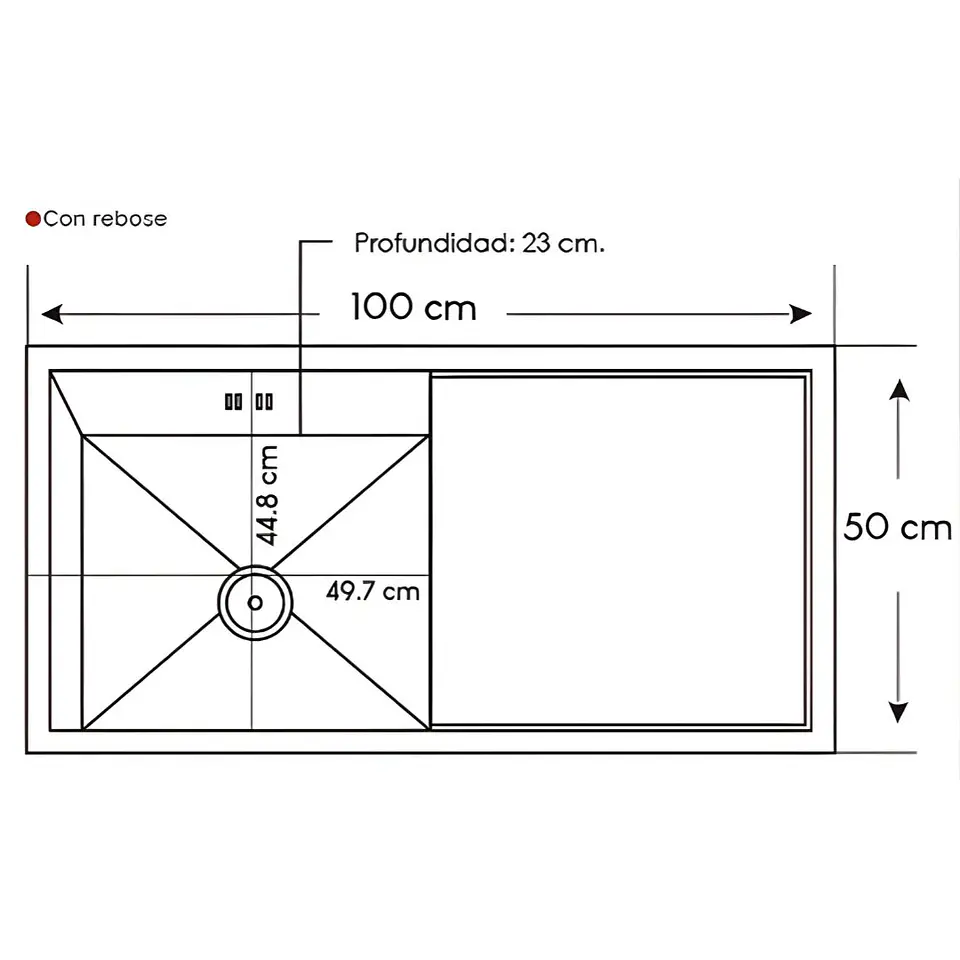Lavadero con Escurridor Acero Inoxidable Dorado 3