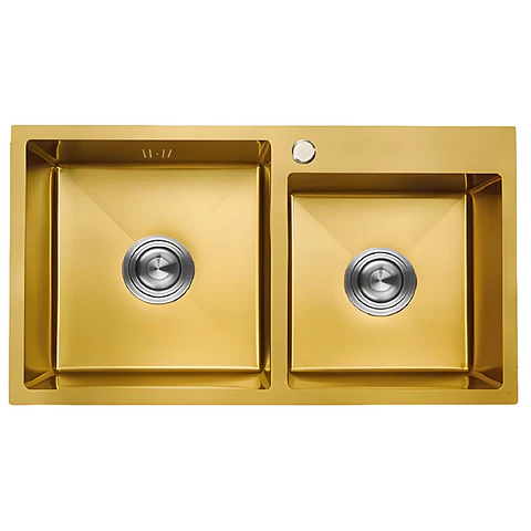Lavadero 2 Pozas Acero Inoxidable Dorado UD07-8245