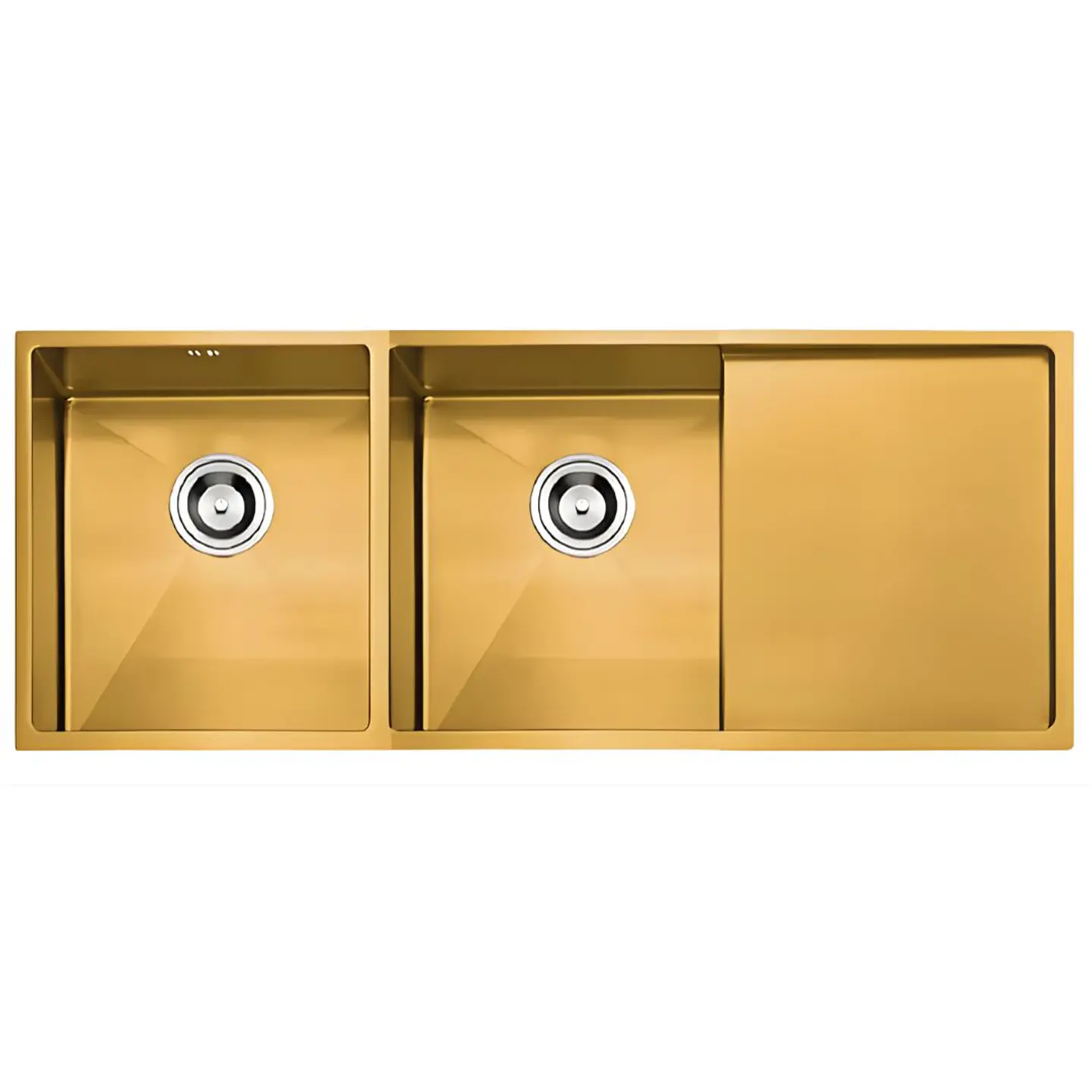 Lavadero 2 Pozas con Escurridor Acero Inoxidable Dorado ULD07-12050 1