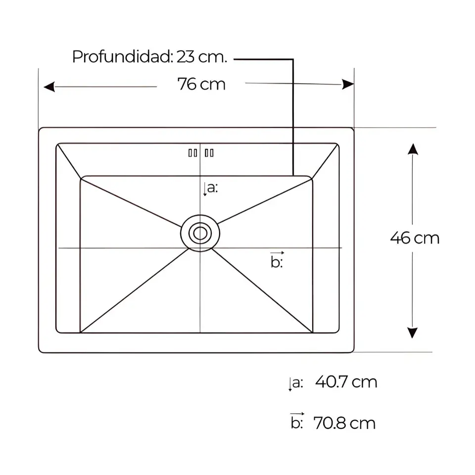 Lavadero 1 Poza Acero Inoxidable Dorado US07-7646 3
