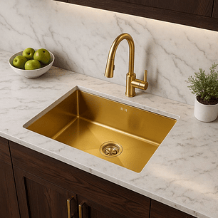 Lavadero 1 Poza Acero Inoxidable Dorado US07-7646