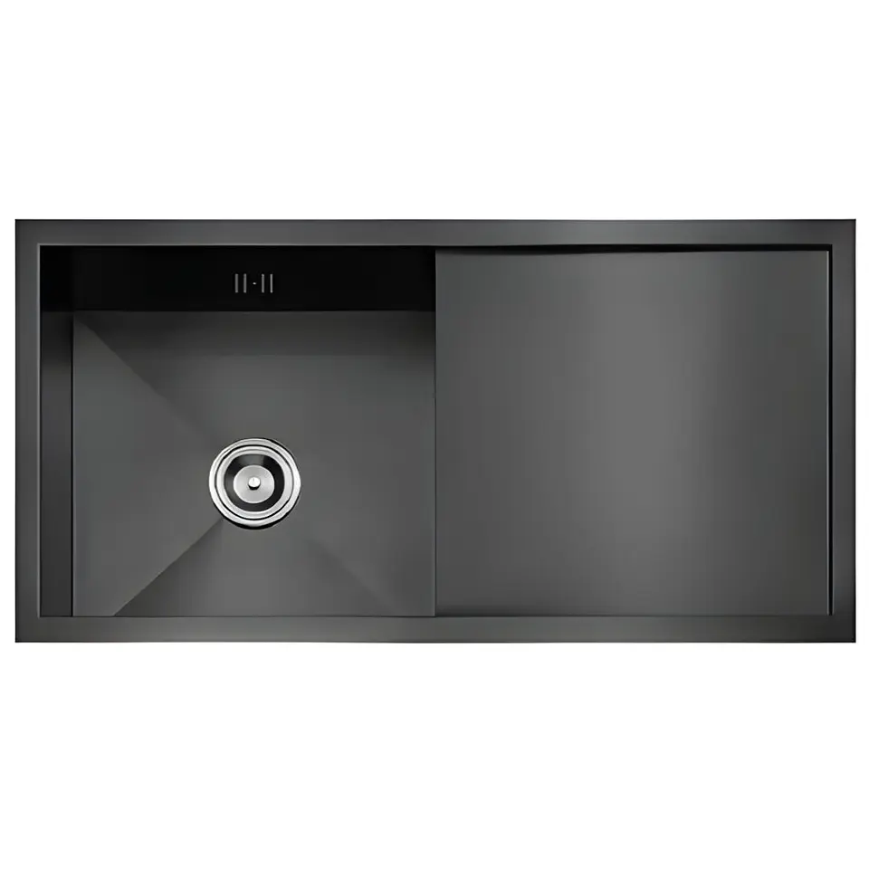 Lavadero 1 Poza con Escurridor Acero Inoxidable Negro ULS01-10050 1