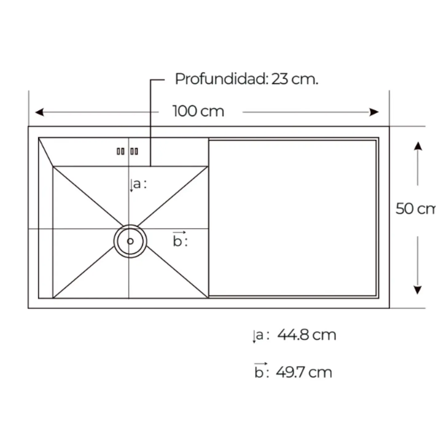Lavadero 1 Poza con Escurridor Acero Inoxidable Negro ULS01-10050 3