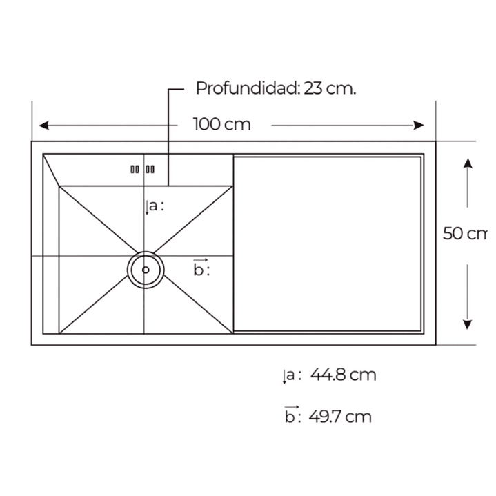 Lavadero 1 Poza con Escurridor Acero Inoxidable Negro 3