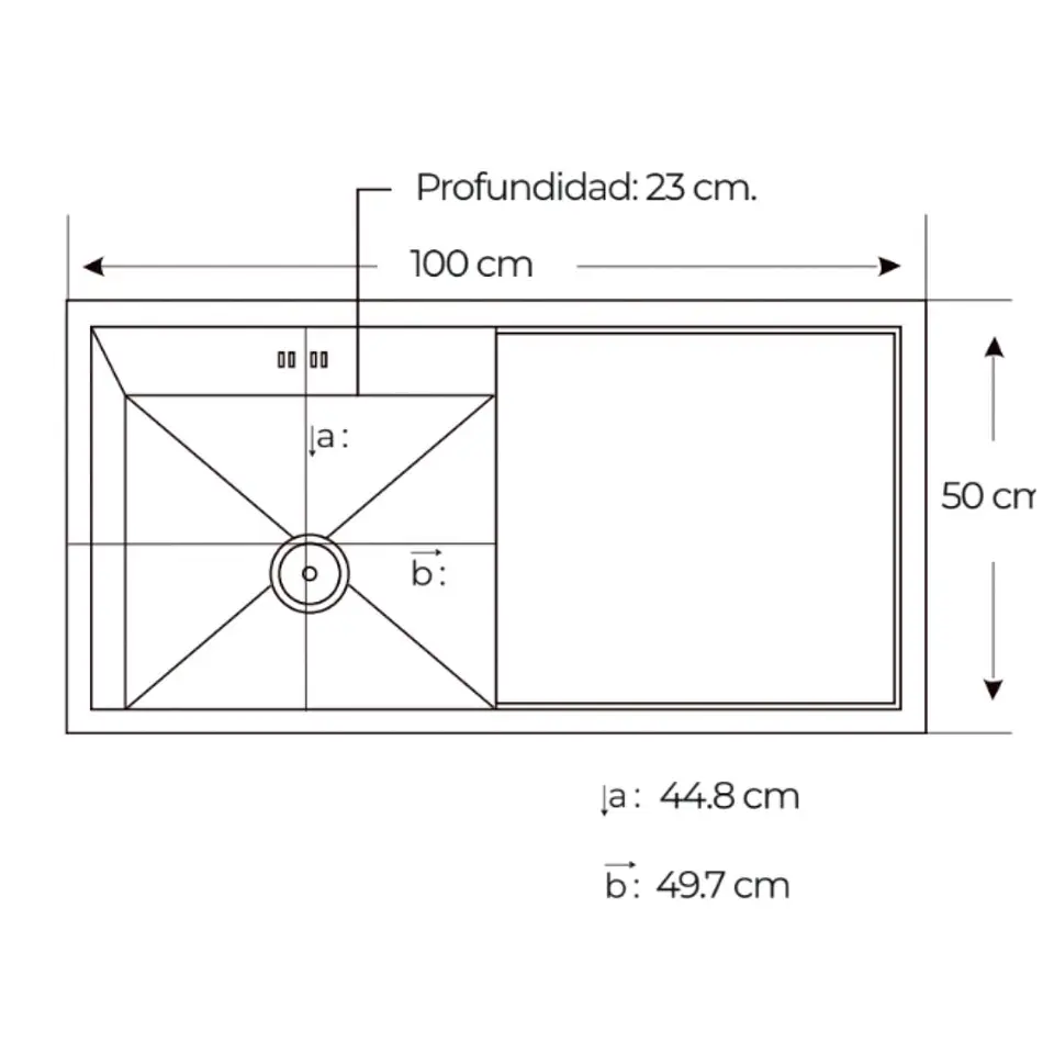 Lavadero 1 Poza con Escurridor Acero Inoxidable Negro ULS01-10050 3