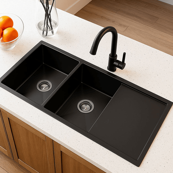 Lavadero 2 Poza con Escurridor Acero Inoxidable 2