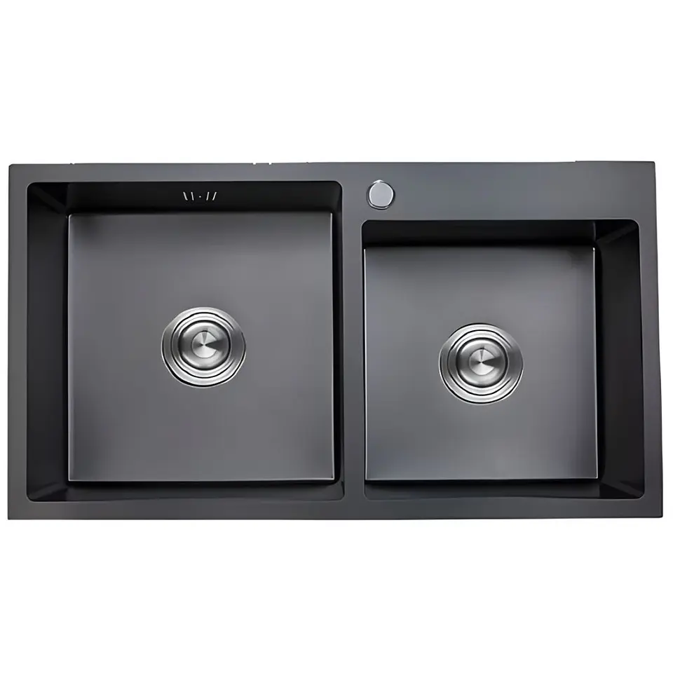 Lavadero 2 Pozas Acero Inoxidable Negro 1