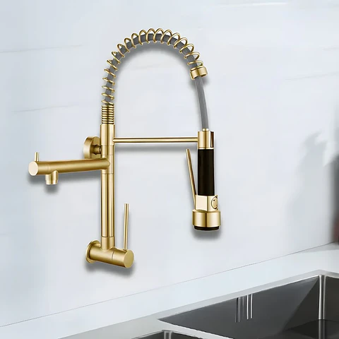 Llave Ganso Dorado Acero Inoxidable