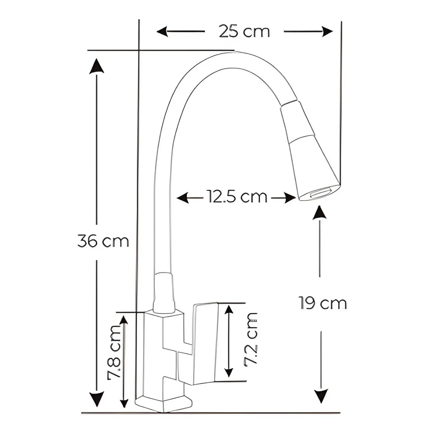 Llave de Cocina Negro Mate Acero Inoxidable 5
