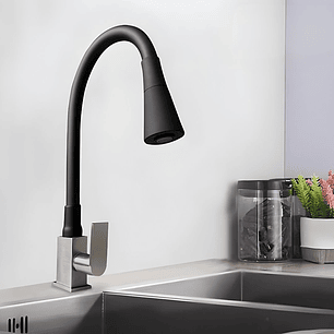 Llave de Cocina Negro Mate Acero Inoxidable