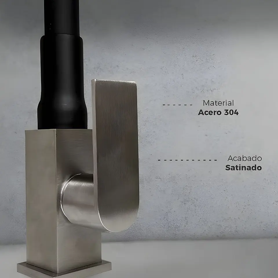 Llave de Cocina Negro Mate Acero Inoxidable 4
