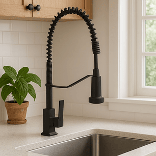 Llave Ganso de Cocina Negro Mate