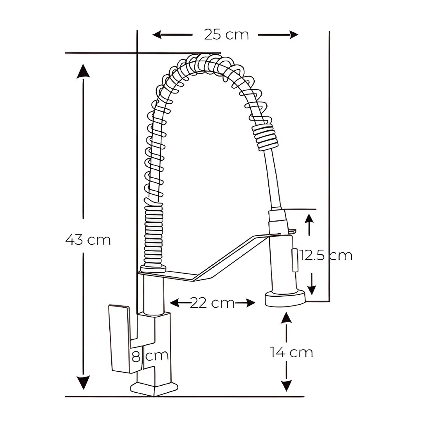 Llave Ganso de Cocina Negro Mate 3