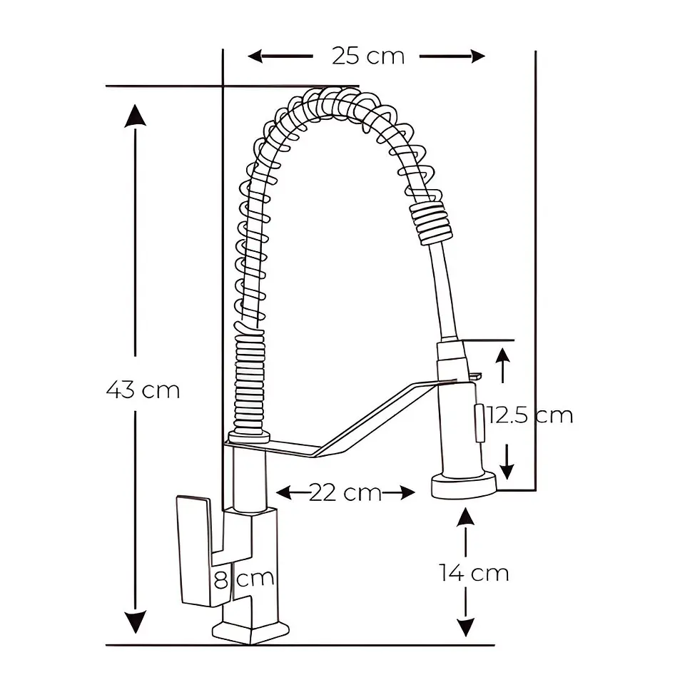 Llave Ganso de Cocina Negro Mate 3