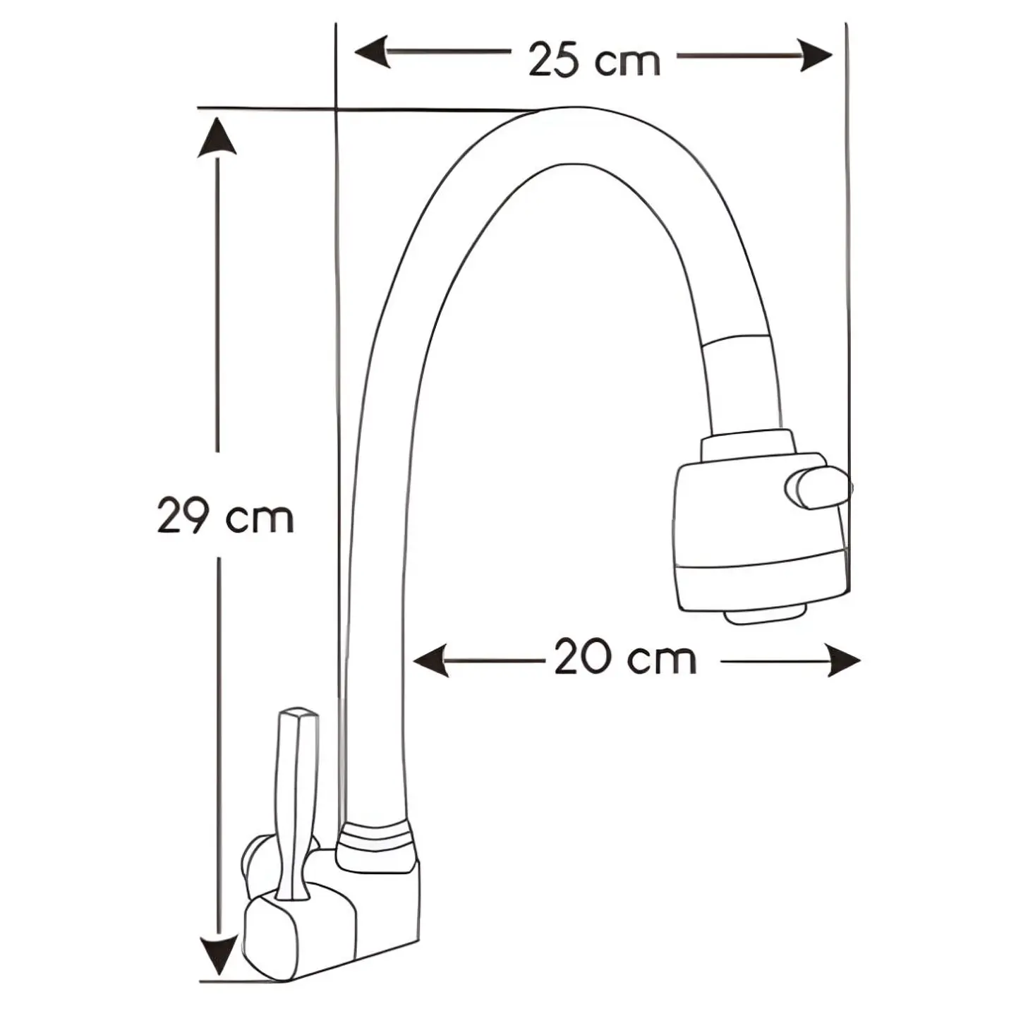 Llave Ganso Negro Cromado 3