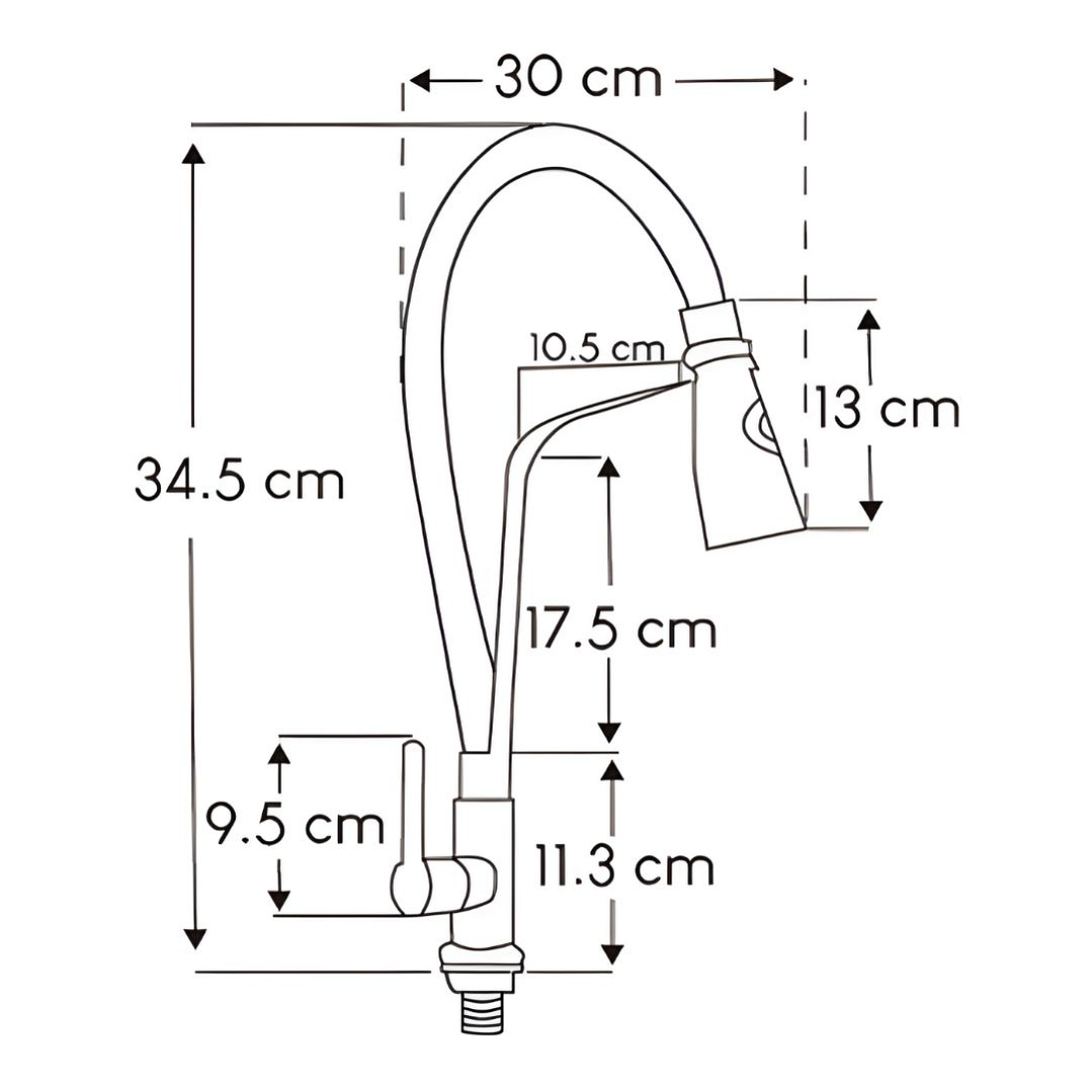 Llave Ganso de Cocina Negro 3