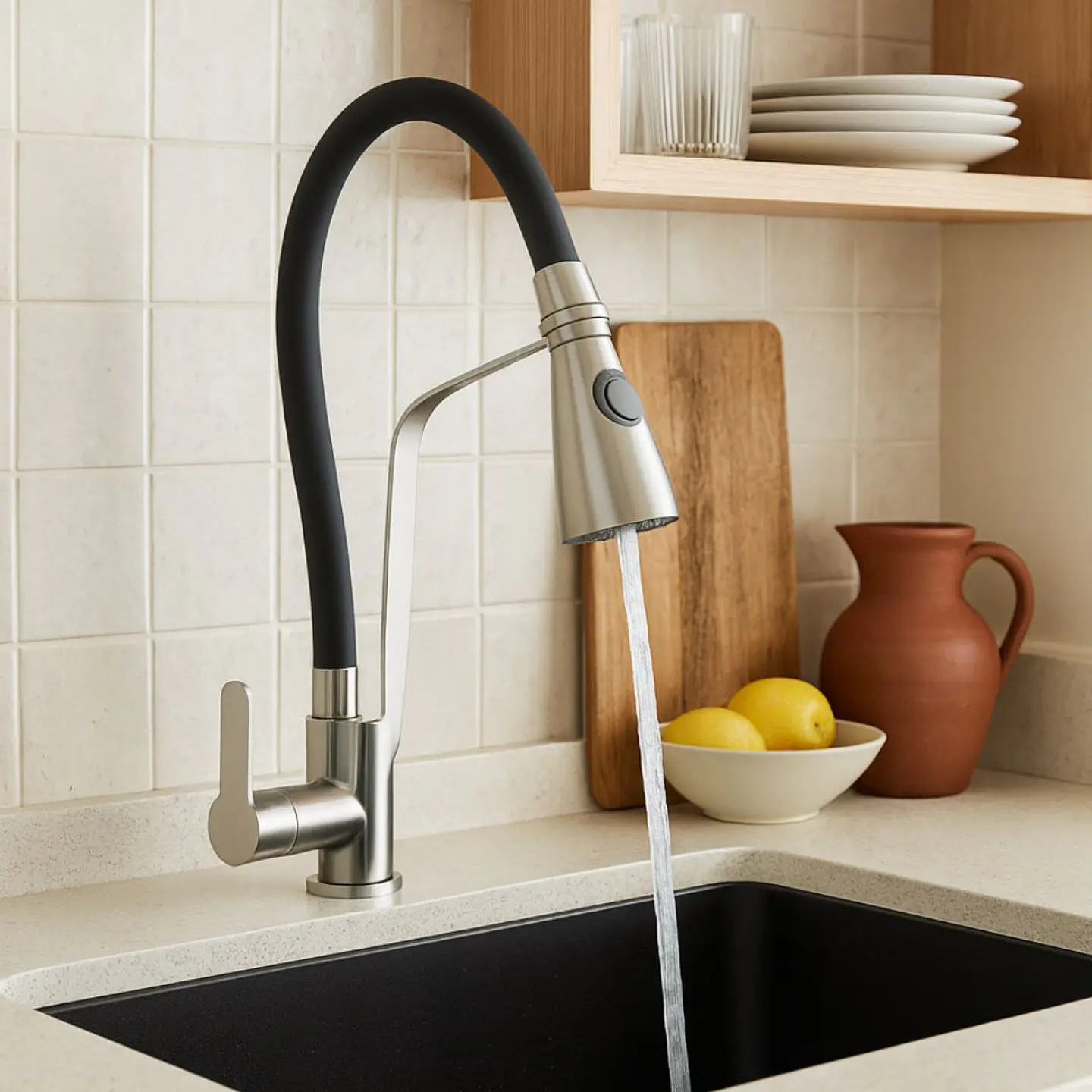 Llave Ganso de Cocina Negro 2