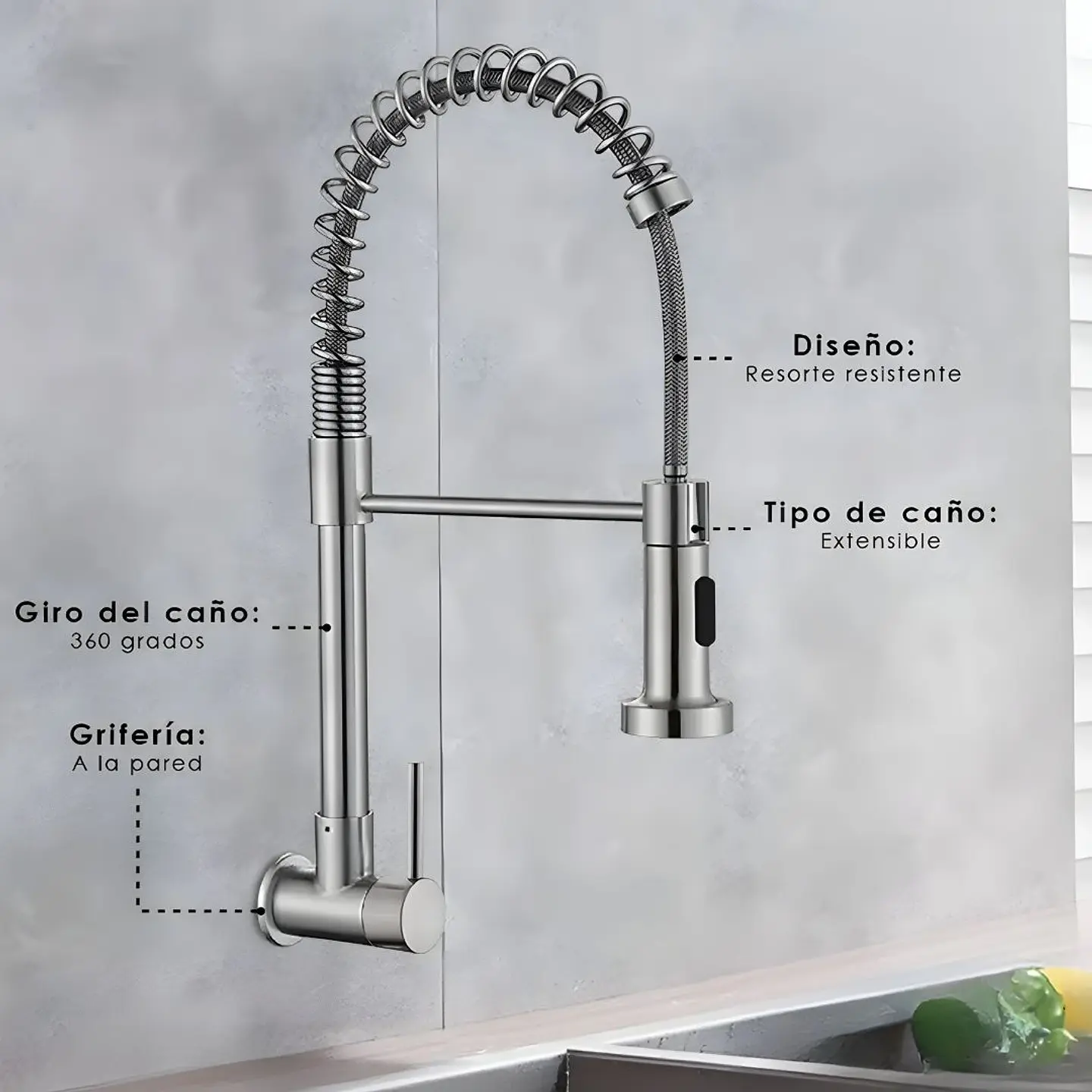 Llave Ganso Satinado Acero Inoxidable 3