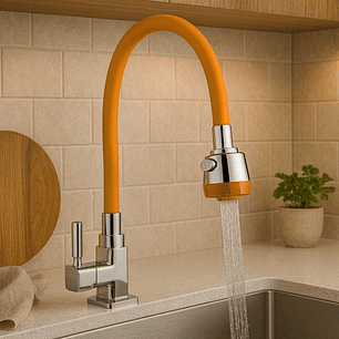 Llave Ganso de Cocina Naranja