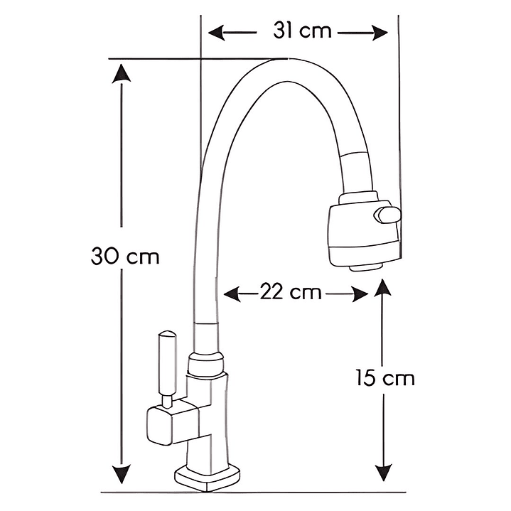 Llave Ganso de Cocina Azul 5
