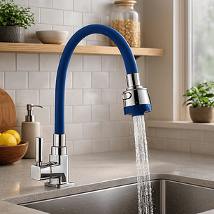 Llave Ganso de Cocina Azul