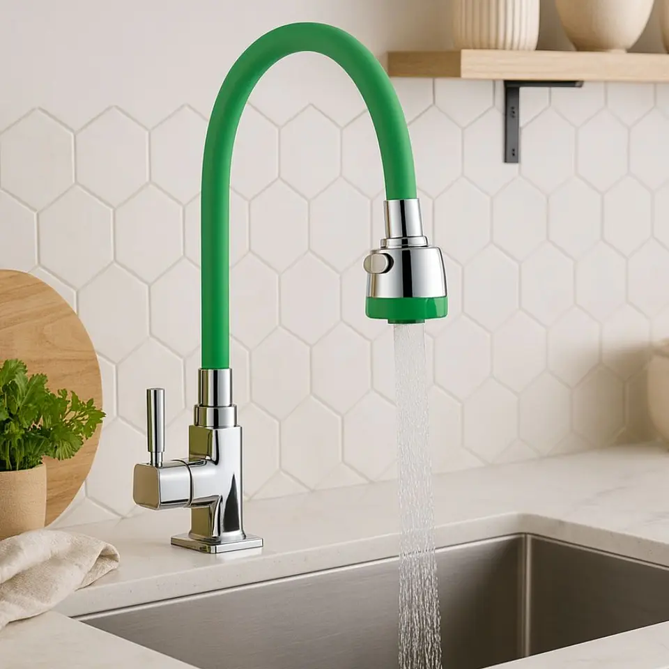 Llave Ganso de Cocina Verde  2