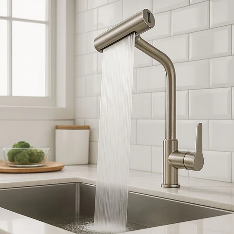 Llave Ganso de Cocina Elegante Plomo