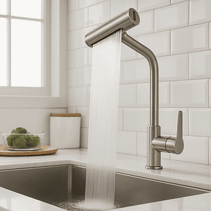 Llave Ganso de Cocina Elegante Plomo