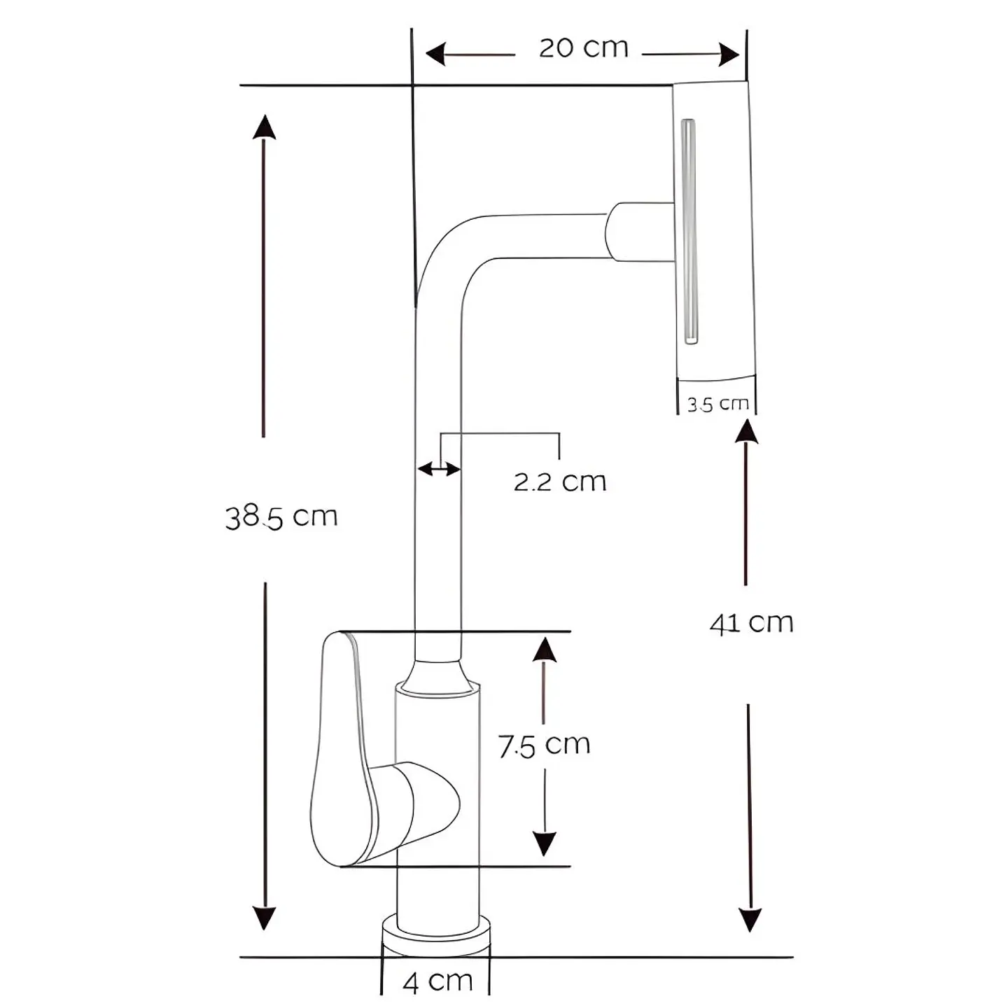 Llave Ganso de Cocina Elegante Plomo 5