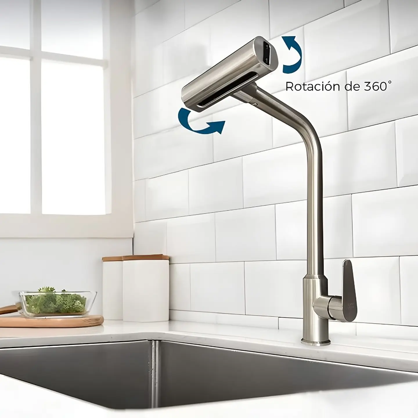 Llave Ganso de Cocina Elegante Plomo 3
