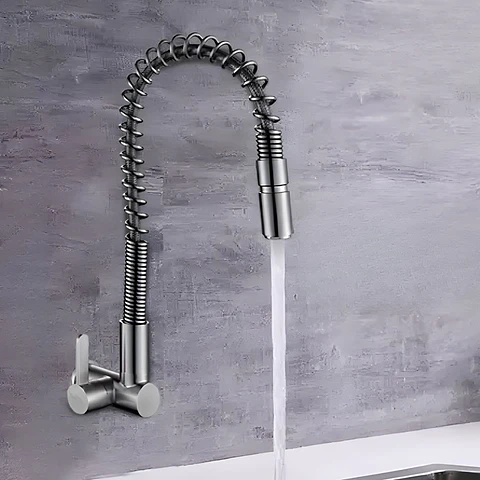 Llave Ganso de Cocina Acero Satinado