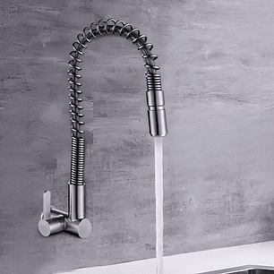 Llave Ganso de Cocina Acero Satinado