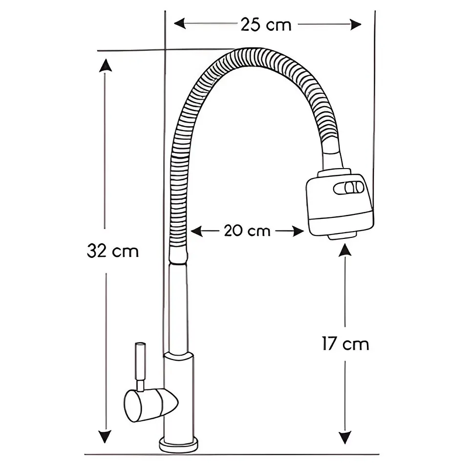 Llave Ganso Mate Acero  3