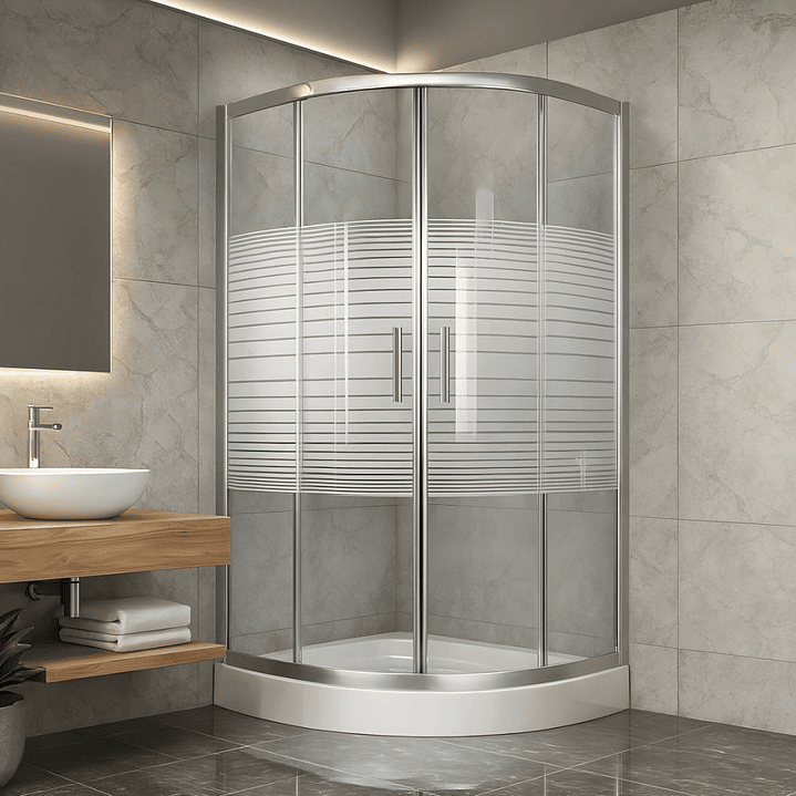 Cabina de Ducha Circular con Receptáculo 2