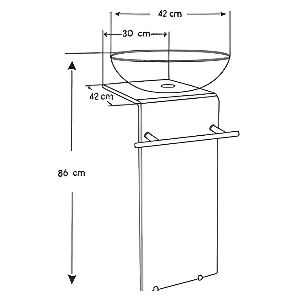 Lavabo Pedestal Gris de Vidrio 3