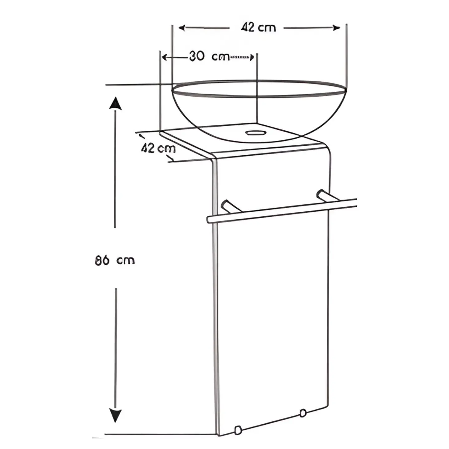 Lavabo Pedestal Rojo de Vidrio  3