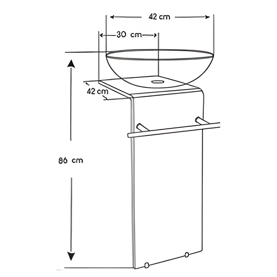 Lavabo Pedestal Rojo de Vidrio  3