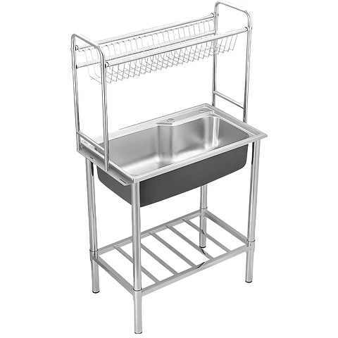 Lavadero 1 Poza de Acero Inoxidable con Rack Escurridor – SG-7545AR1