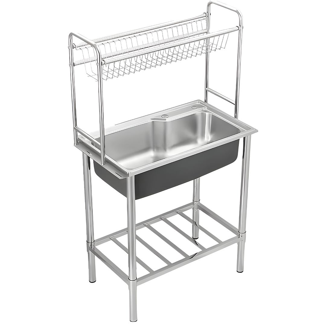 Lavadero 1 Poza de Acero Inoxidable con Rack Escurridor – SG-7545AR1 1