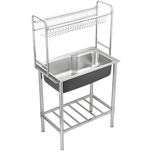 Lavadero 1 Poza de Acero Inoxidable con Rack Escurridor – SG-7545AR1