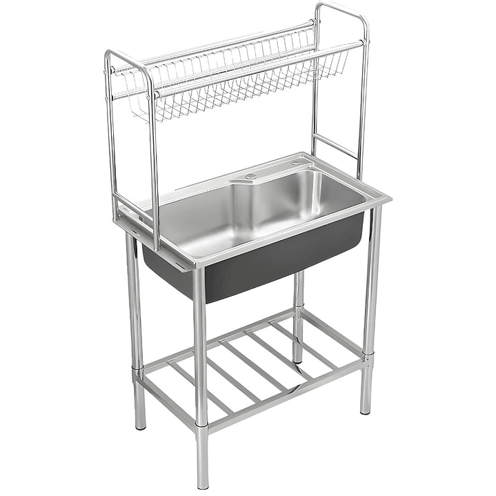Lavadero 1 Poza de Acero Inoxidable con Rack Escurridor – SG-7545AR1 1