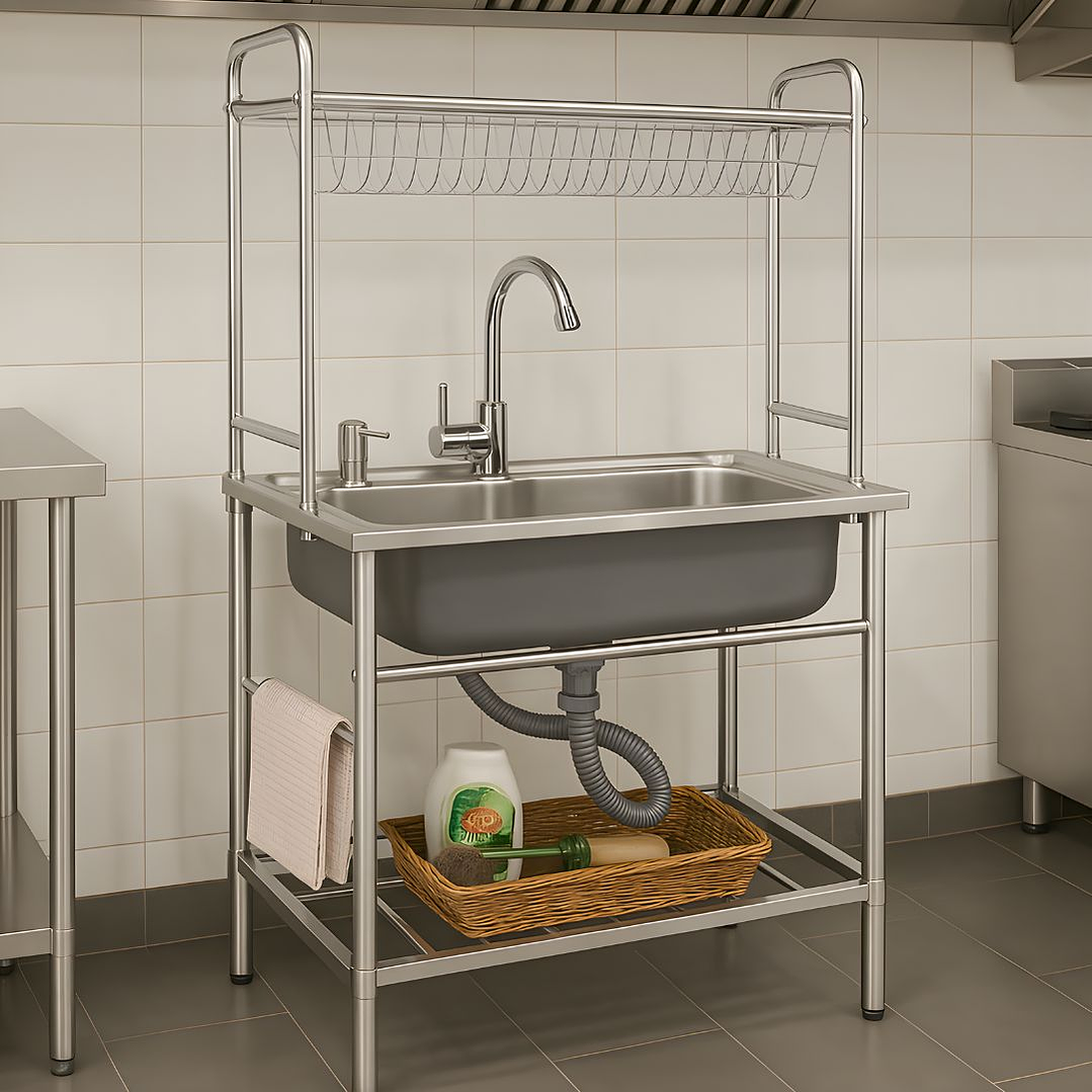 Lavadero 1 Poza de Acero Inoxidable con Rack Escurridor – SG-7545AR1 2