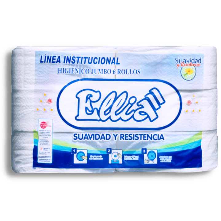 Combo Dispensador Acero Inoxidable + 6 Rollos Ellia 300 m 2